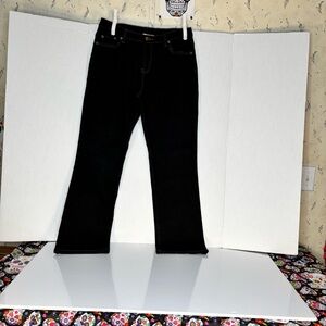 DIANE GILMAN Dg2 Black Women's Classic Jeans with Tan Stitching 10P